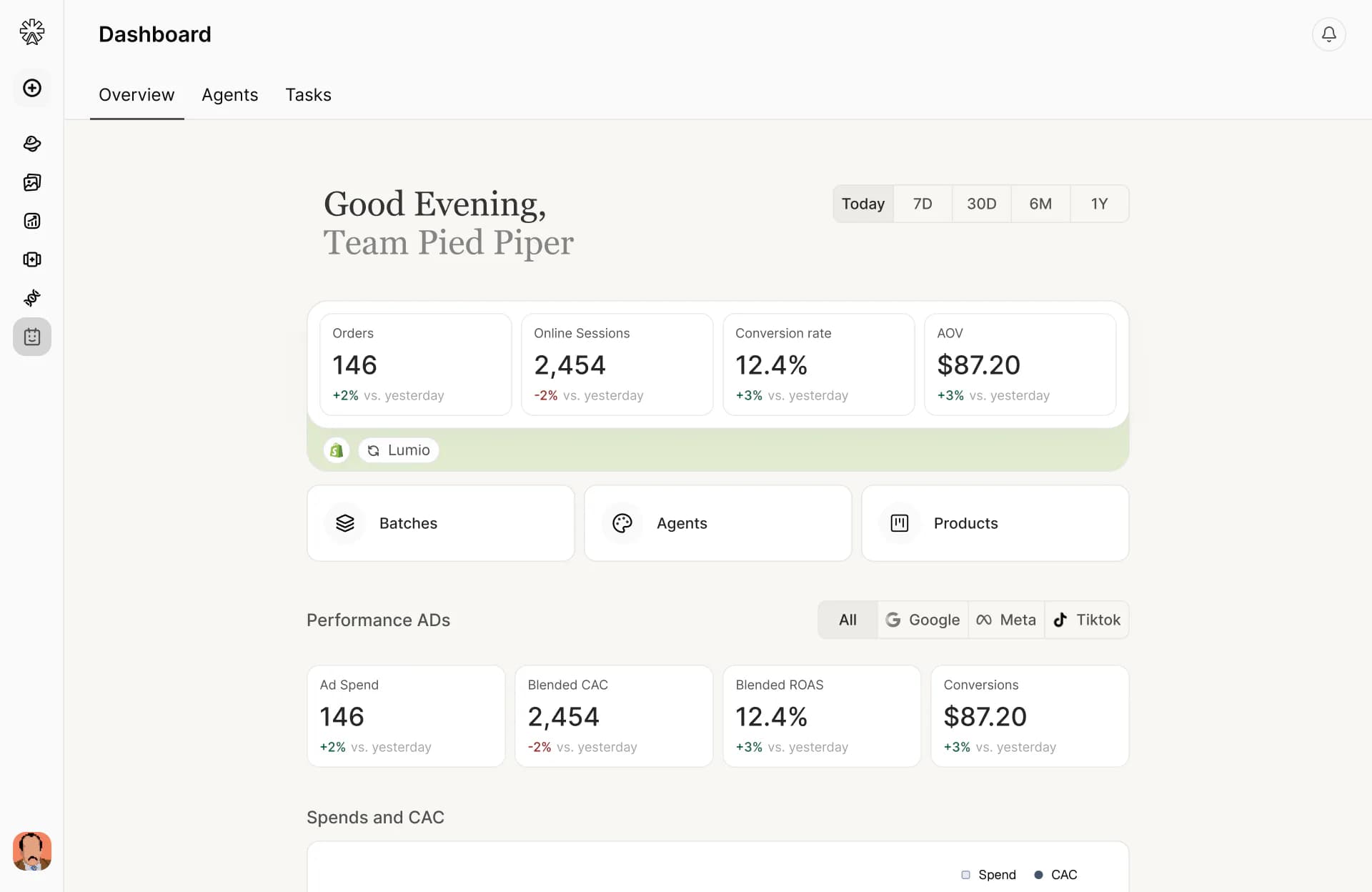 A launch command surface for bigger commerce teams. preview